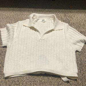 MADDEN NYC polo crop top | Tie in back shown in second picture